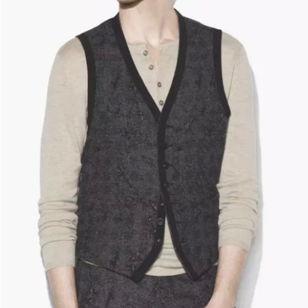 JOHN VARVATOS Abstract Jacquard Vest. Size EU 50 USA 40 - Picture 9 of 9
